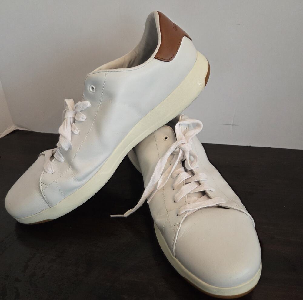 Cole Haan GrandPro Tennis Men Size 13 W Wide White Leather Sneaker Shoes C36422